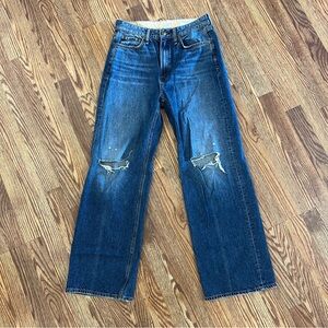 Rag & bone Logan mid-rise wide leg distressed jeans 28
